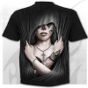 3D Skull T-shirt Men's Casual T-shirt Summer 3D Printing Round Neck Cool Shirt(Horror Beauty)