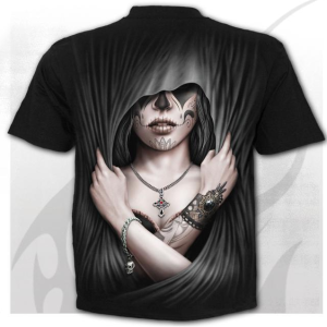 3D Skull T-shirt Men's Casual T-shirt Summer 3D Printing Round Neck Cool Shirt(Horror Beauty)