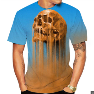 Summer Men Outfits T-shirts 3d Printed Sports Short Sleeve Tops O Neck T Shirt Fashion Streetwear Oversized Man Clothing(Blue)