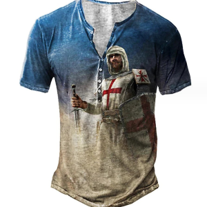 Spring Summer Men 's Personality T-shirt Designer Tiger American Flag 3d Printed Casual T Shirt with Collar