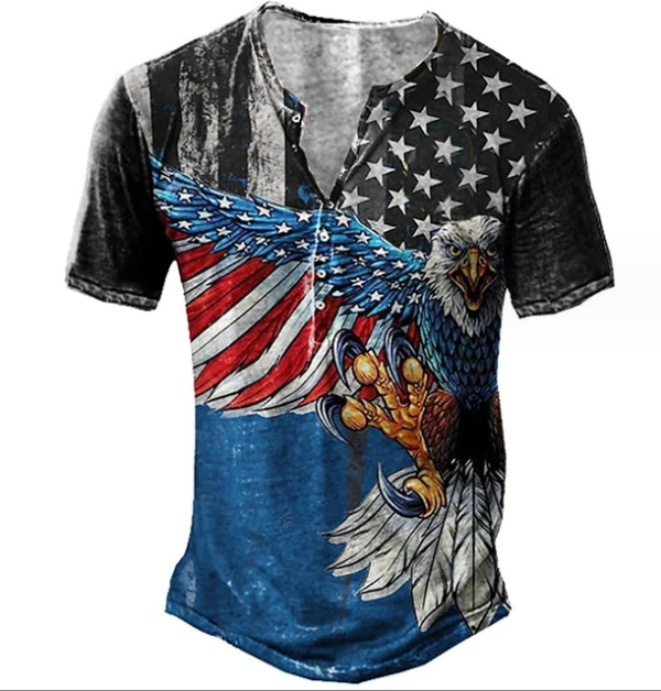 699 Turn-down Collar Men's Polo Shirt Casual Breathable Comfy Blouse Street Style Vintage Golf Shirt With National Flag